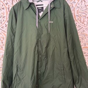 Vans Olive Green Hooded Windbreaker Jacket